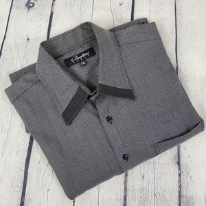 Bruttini Italy Zigzag Button Down Dress Shirt